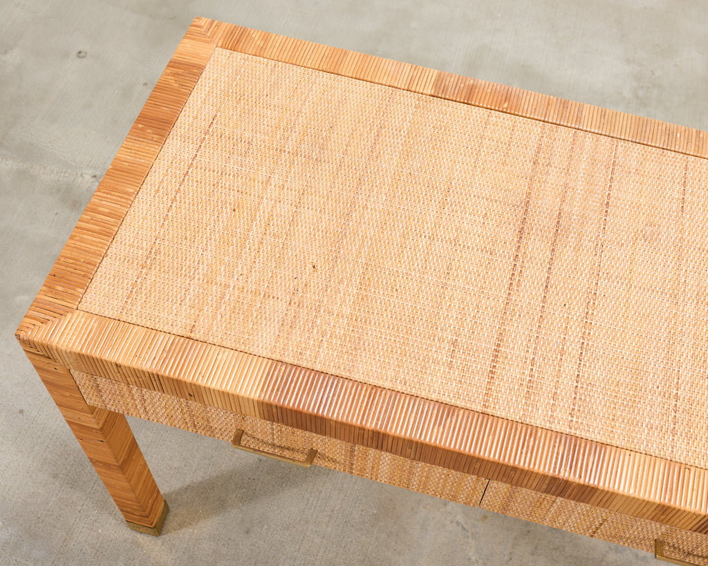 Billy Baldwin for Bielecky Brothers Rattan Cane Writing Desk