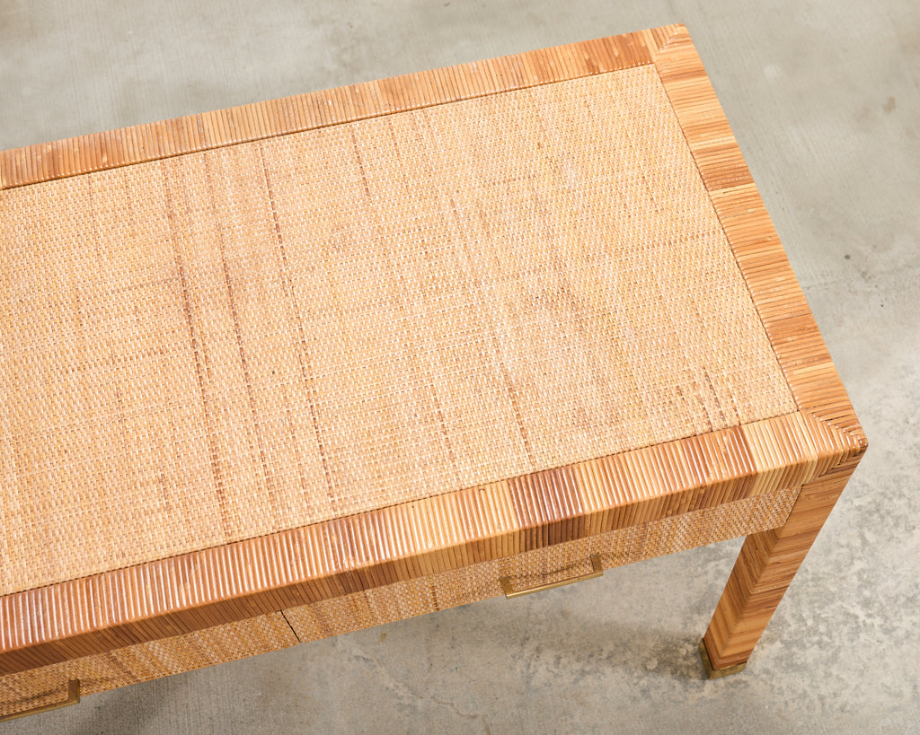 Billy Baldwin for Bielecky Brothers Rattan Cane Writing Desk