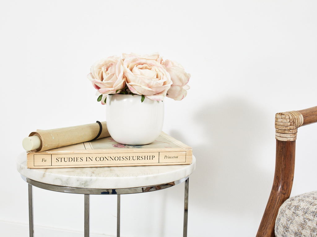 Chinese Floral Painted Scroll Signed and Dated