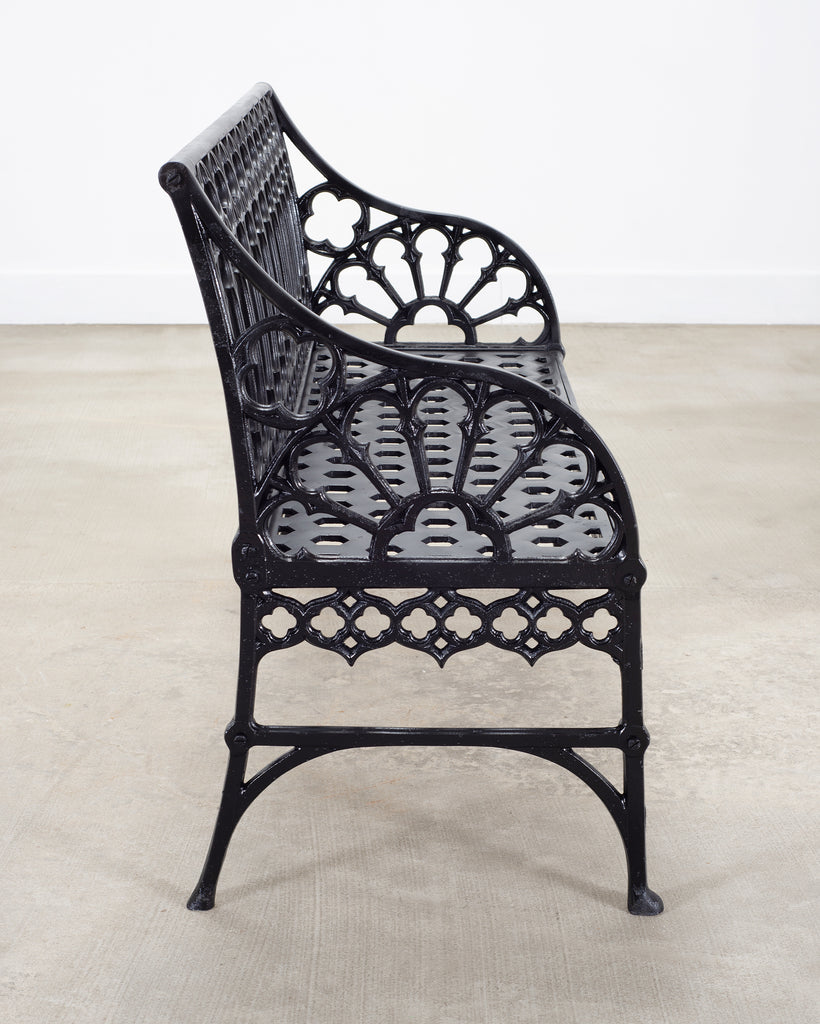 English Coalbrookdale Style Cast Gothic Revival Garden Bench