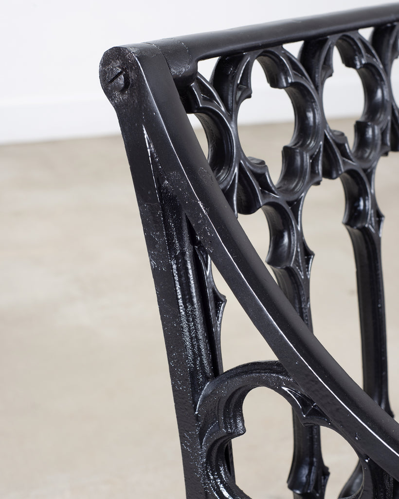 English Coalbrookdale Style Cast Gothic Revival Garden Bench