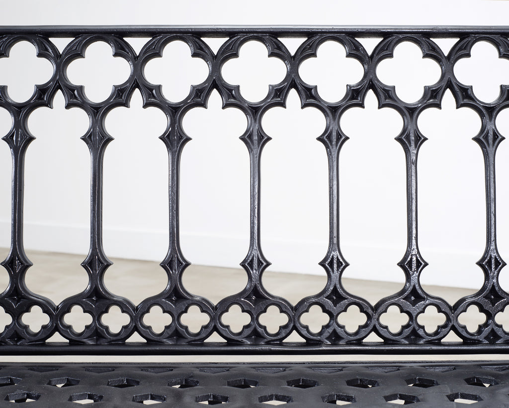 English Coalbrookdale Style Cast Gothic Revival Garden Bench