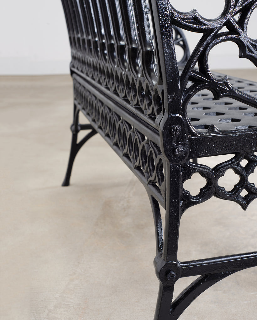 English Coalbrookdale Style Cast Gothic Revival Garden Bench