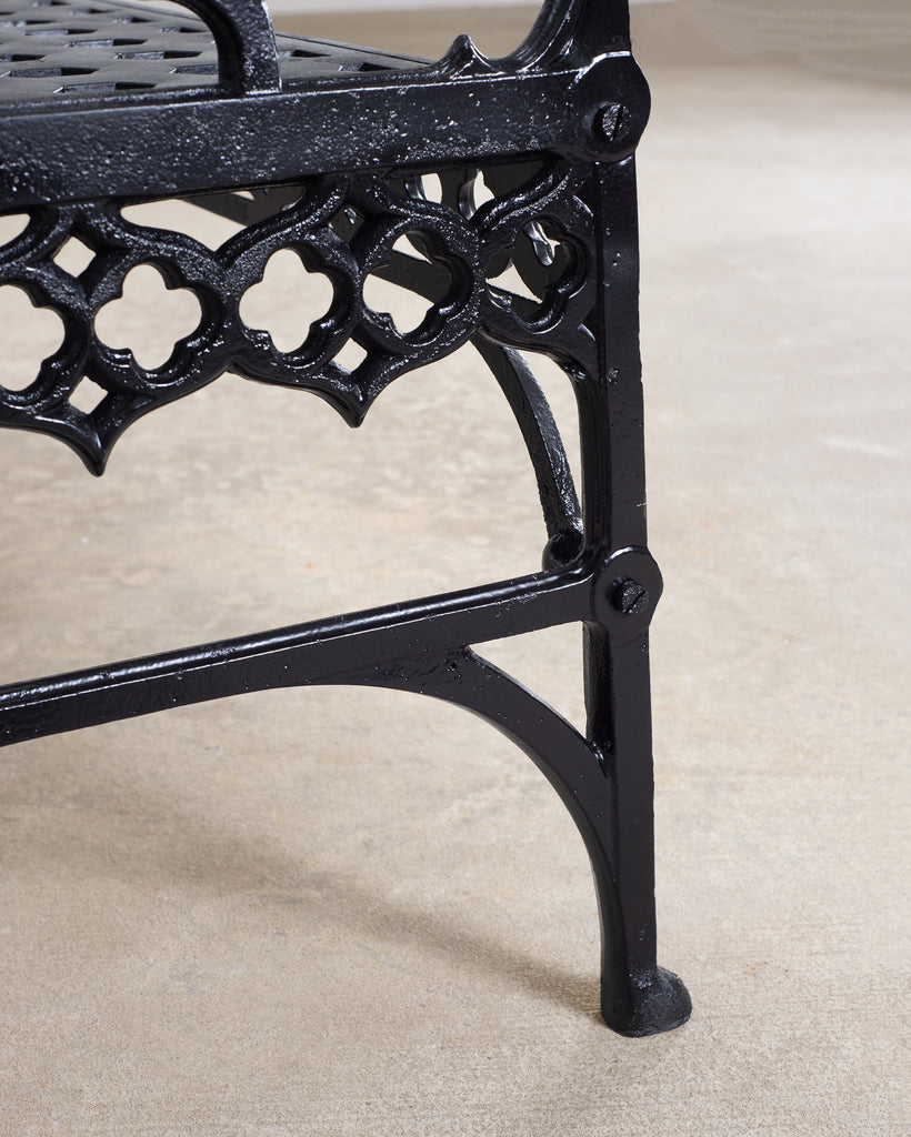 English Coalbrookdale Style Cast Gothic Revival Garden Bench