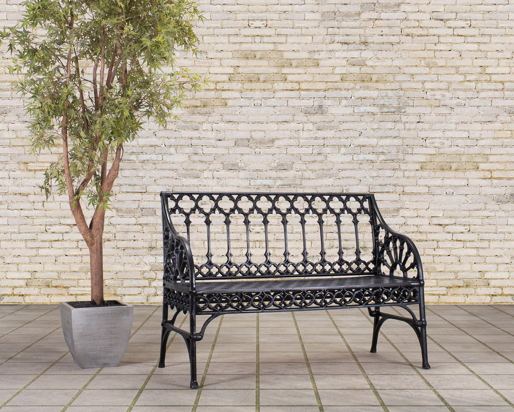 English Coalbrookdale Style Cast Gothic Revival Garden Bench