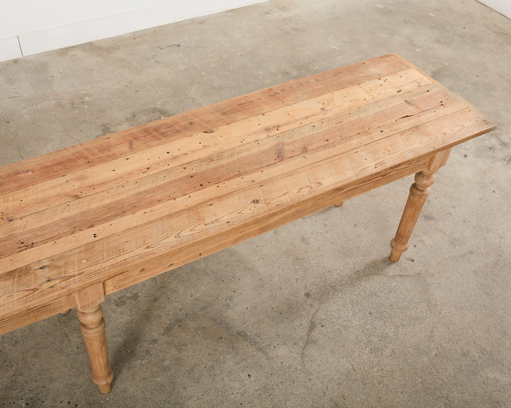 Country French Bleached Oak Pine Farmhouse Harvest Dining Table