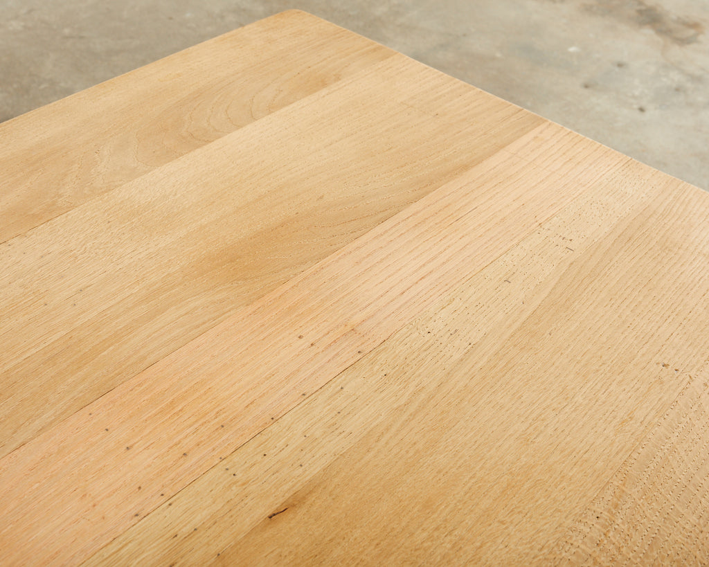 Country French Farmhouse Bleached Oak Trestle Dining Table