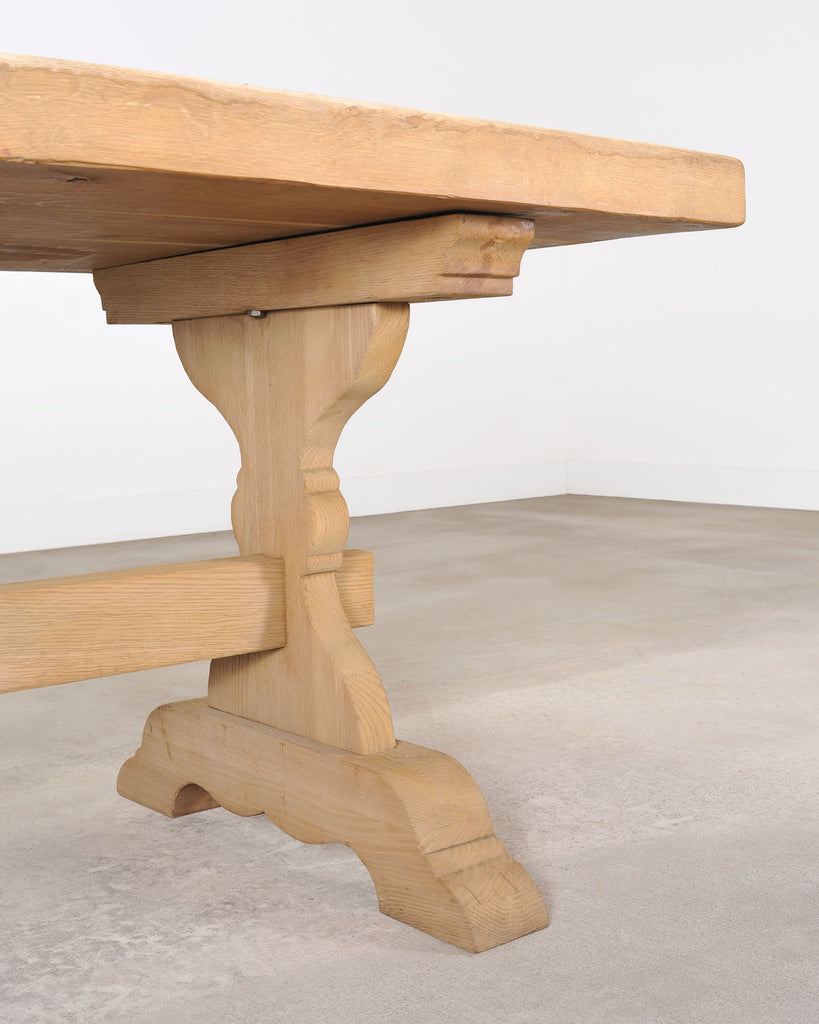 Country French Bleached Oak Farmhouse Dining Table 8.5 Ft