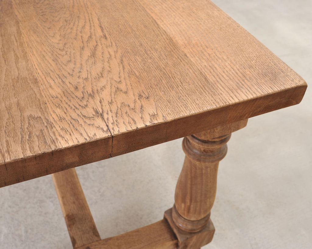 Country French Provincial Bleached Oak Farmhouse Dining Table 8 Ft