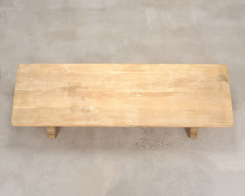 Country French Bleached Oak Farmhouse Dining Table 8.5 Ft