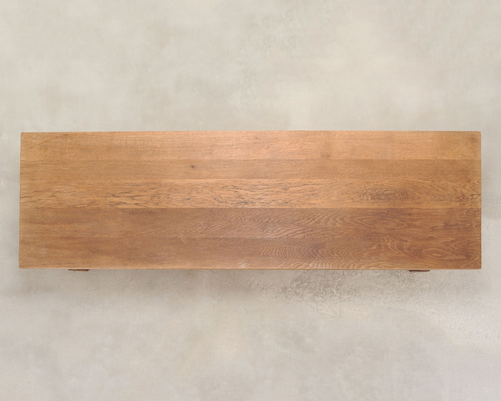 Country French Provincial Bleached Oak Farmhouse Dining Table 8 Ft