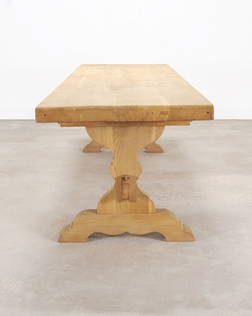 Country French Bleached Oak Farmhouse Dining Table 8.5 Ft