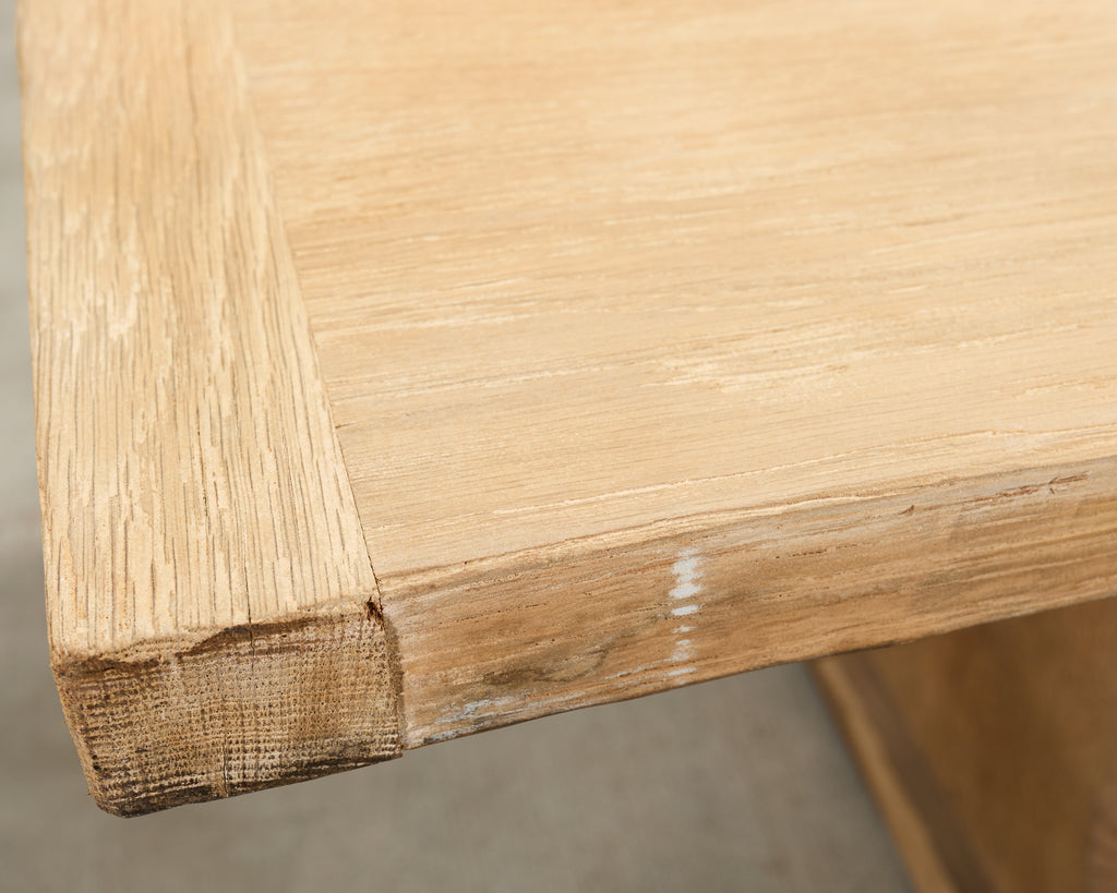 Country French Bleached Oak Farmhouse Trestle Dining Table 8 Ft