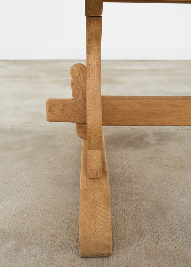 Country French Bleached Oak Farmhouse Trestle Dining Table