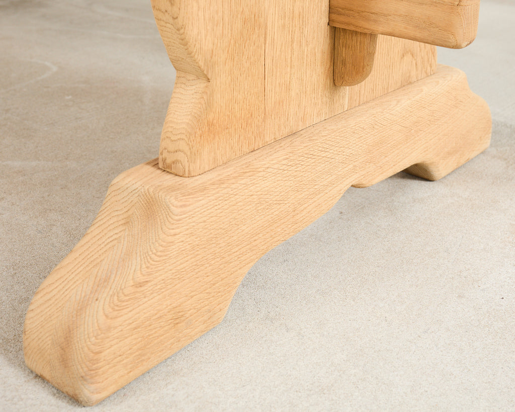 Country French Bleached Oak Farmhouse Trestle Dining Table