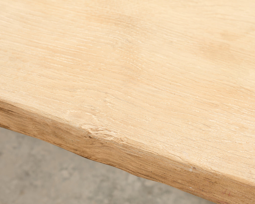 Country French Bleached Oak Farmhouse Trestle Dining Table 8 Ft