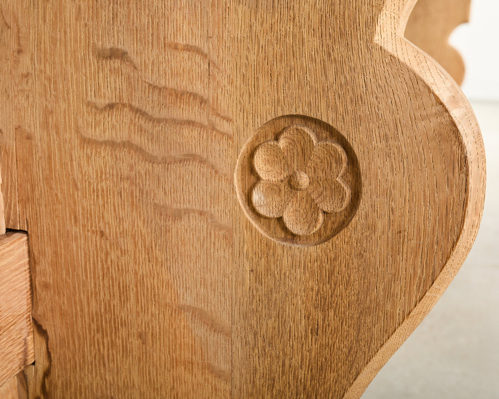 Country French Provincial Bleached Oak Farmhouse Dining Table