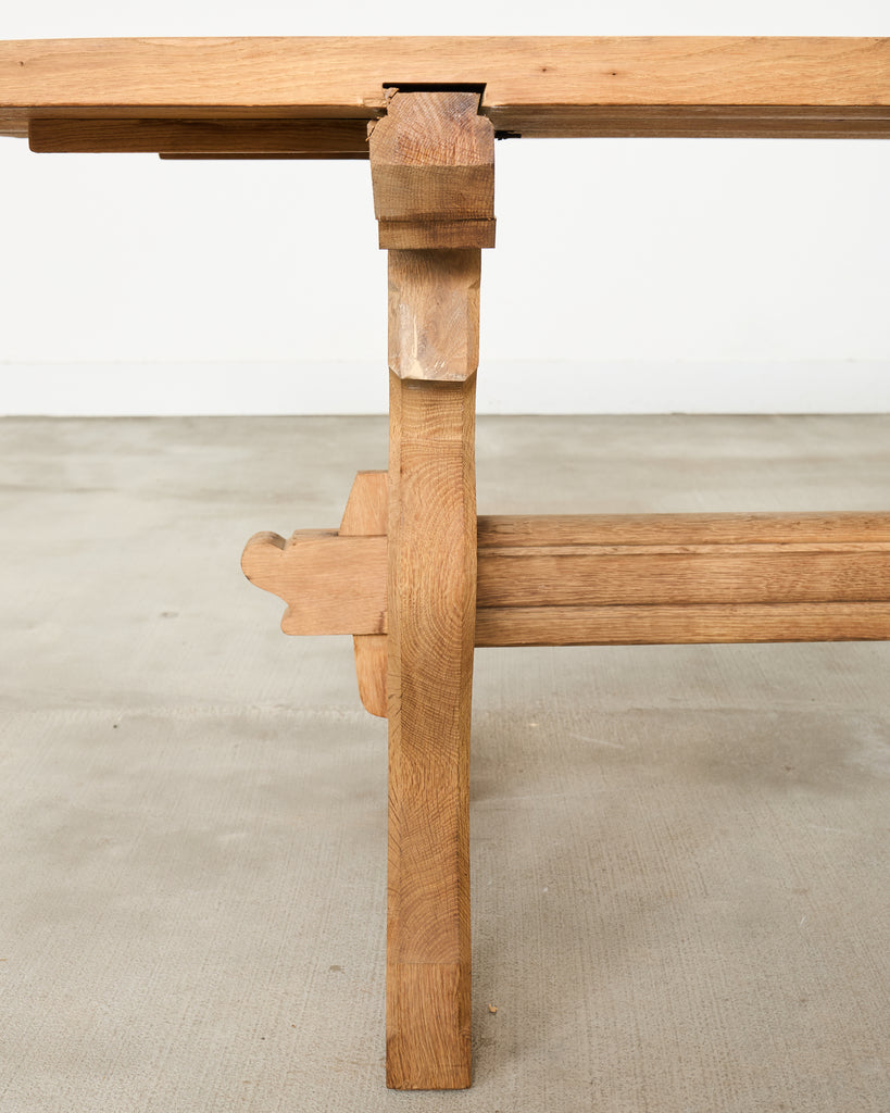 Country French Provincial Bleached Oak Farmhouse Dining Table