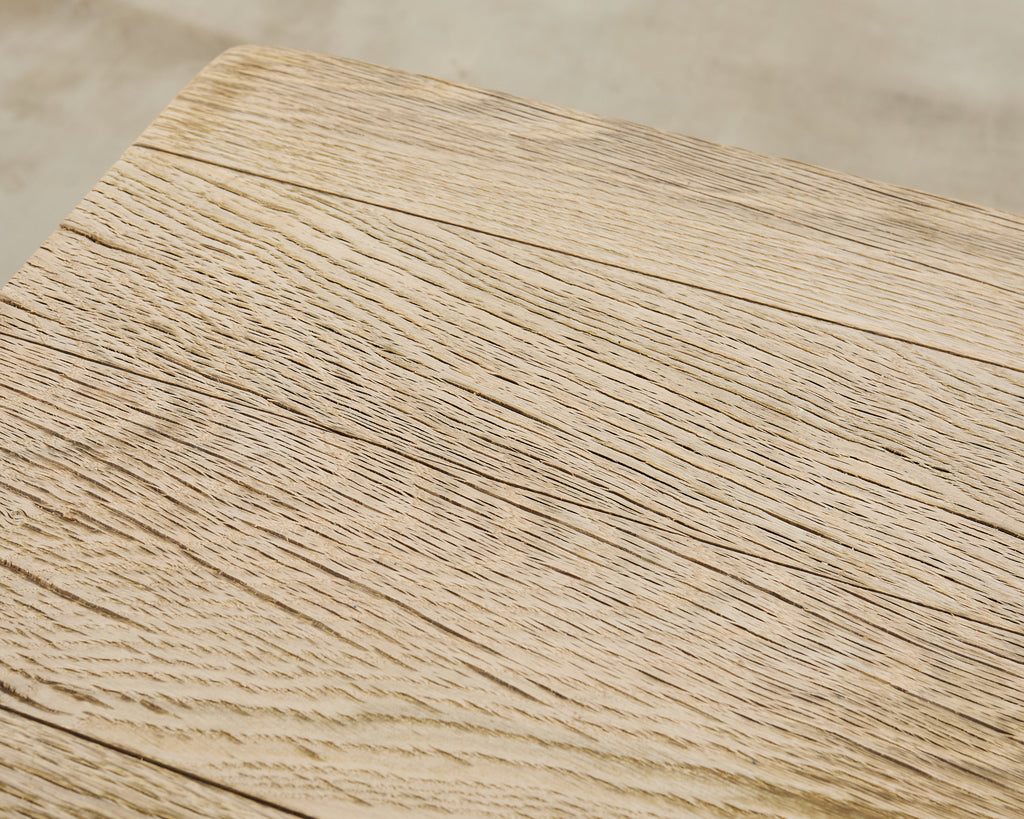 20th Century Country French Bleached Oak Trestle Dining Table