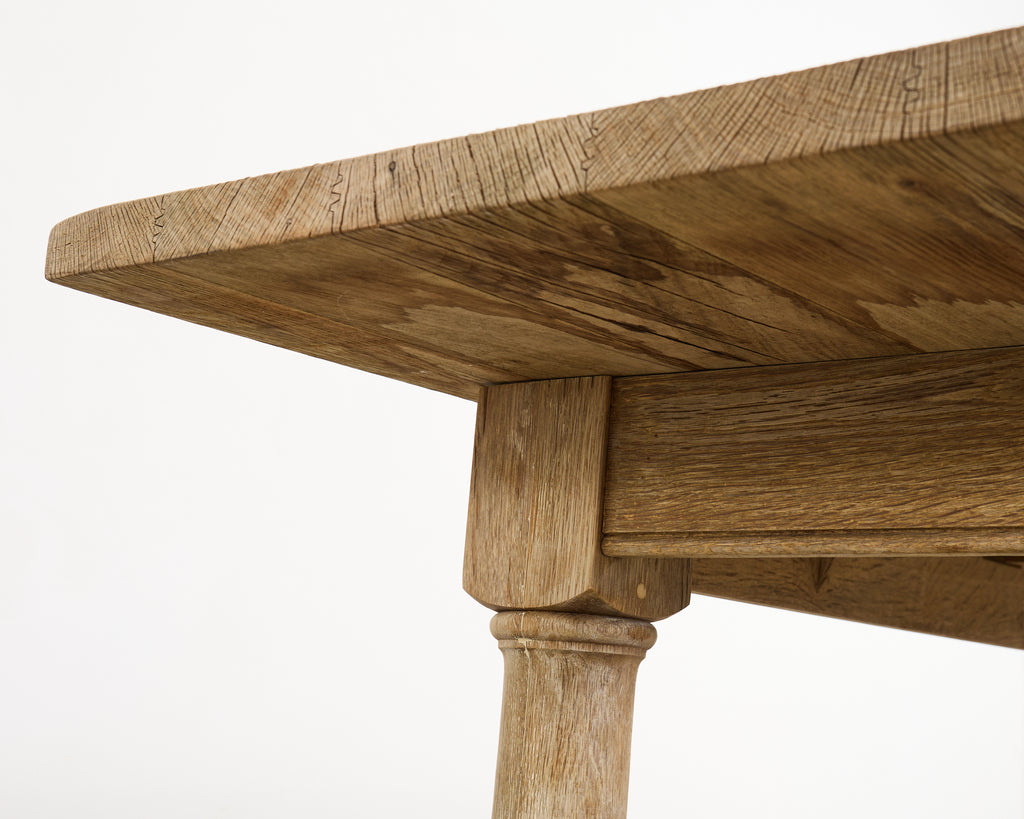 20th Century Country French Bleached Oak Trestle Dining Table