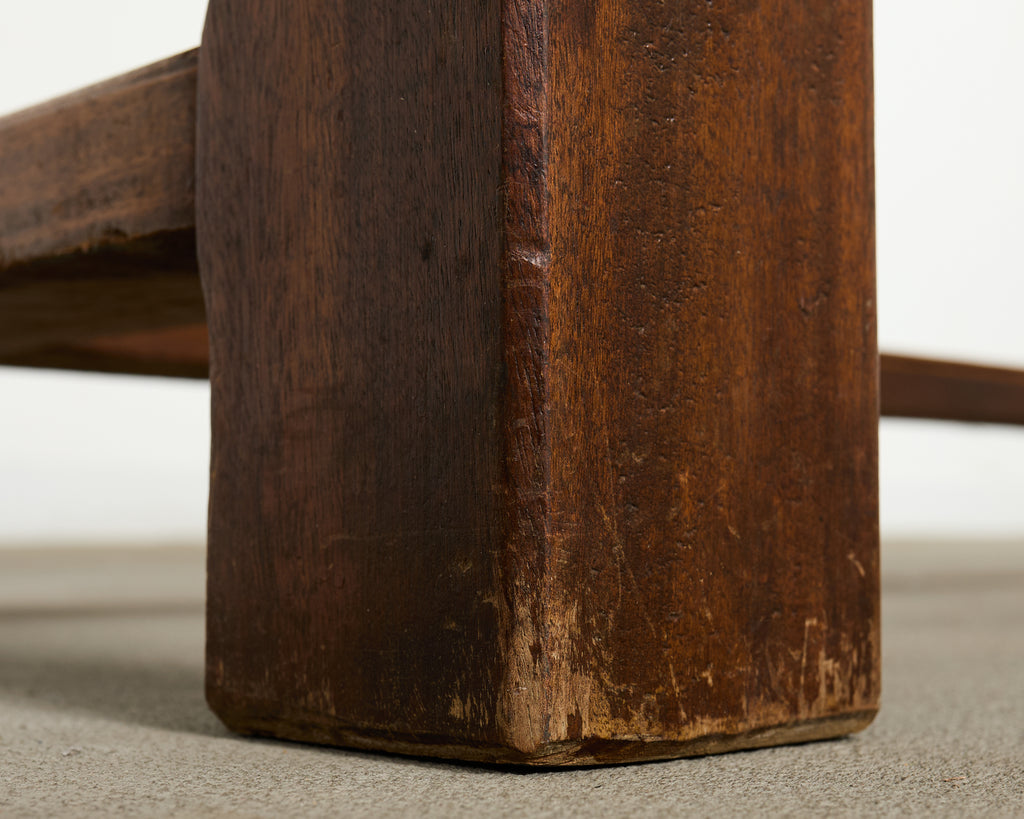 Country French Farmhouse Mahogany Trestle Dining Table