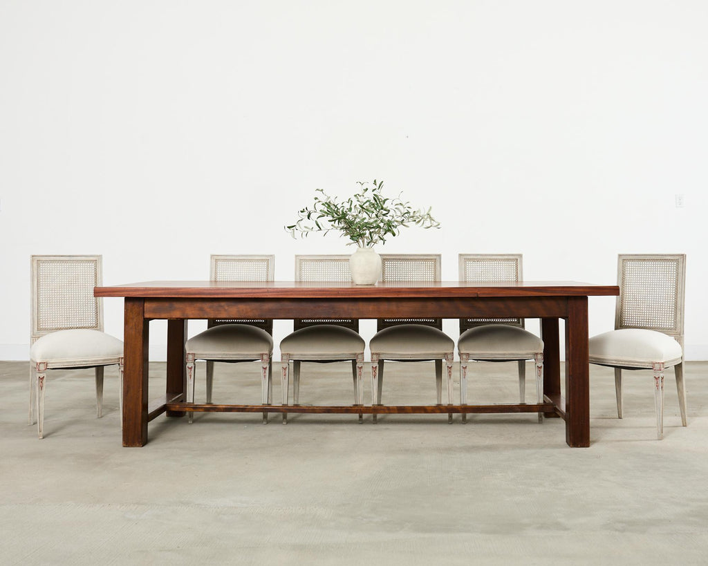 Country French Farmhouse Mahogany Trestle Dining Table