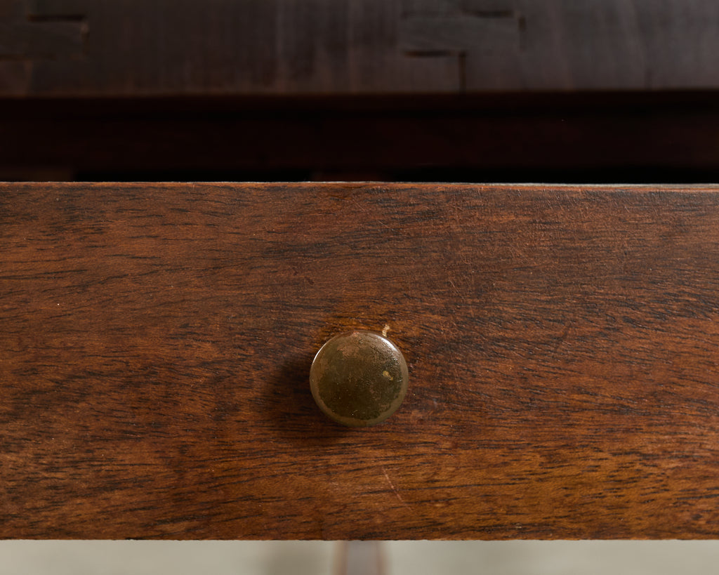 Country French Farmhouse Mahogany Trestle Dining Table
