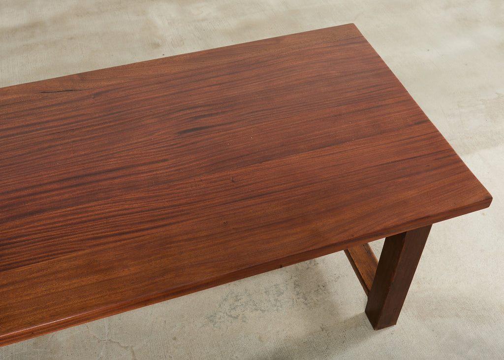 Country French Farmhouse Mahogany Trestle Dining Table