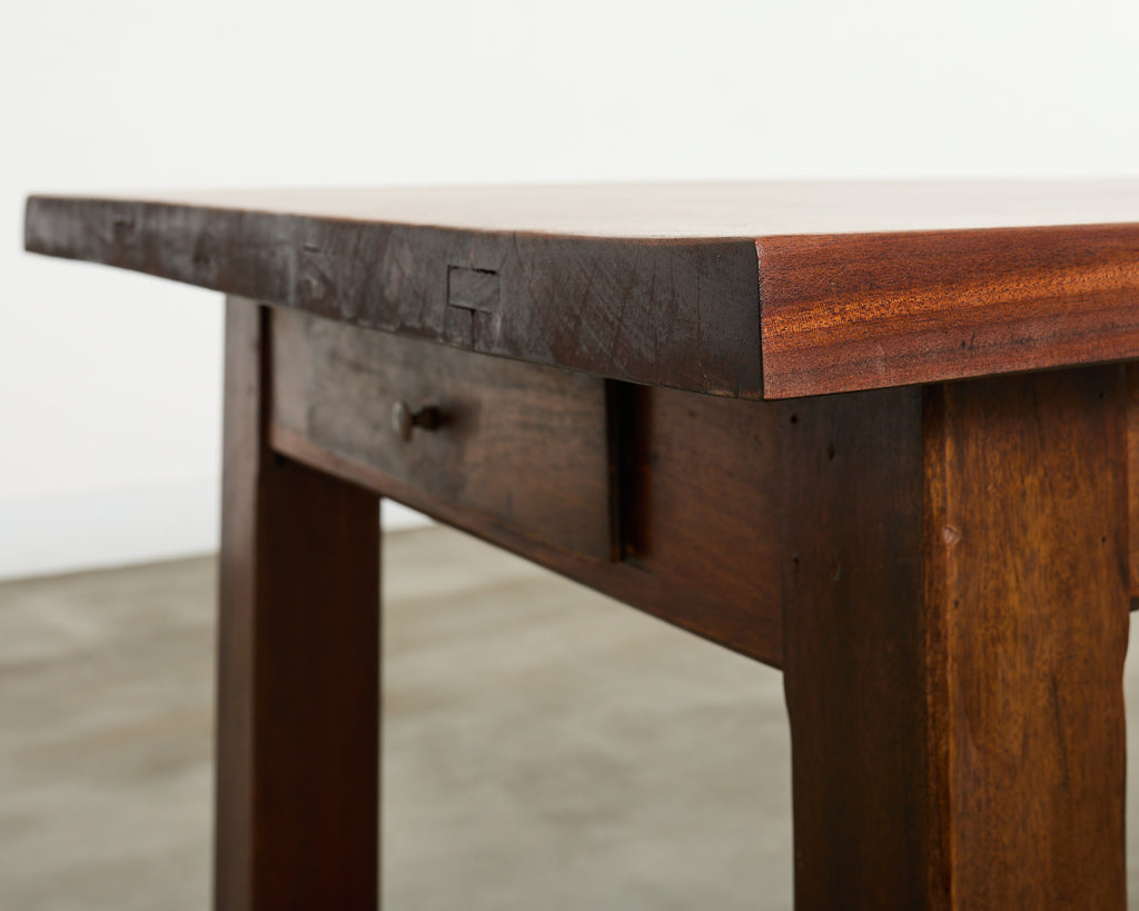 Country French Farmhouse Mahogany Trestle Dining Table