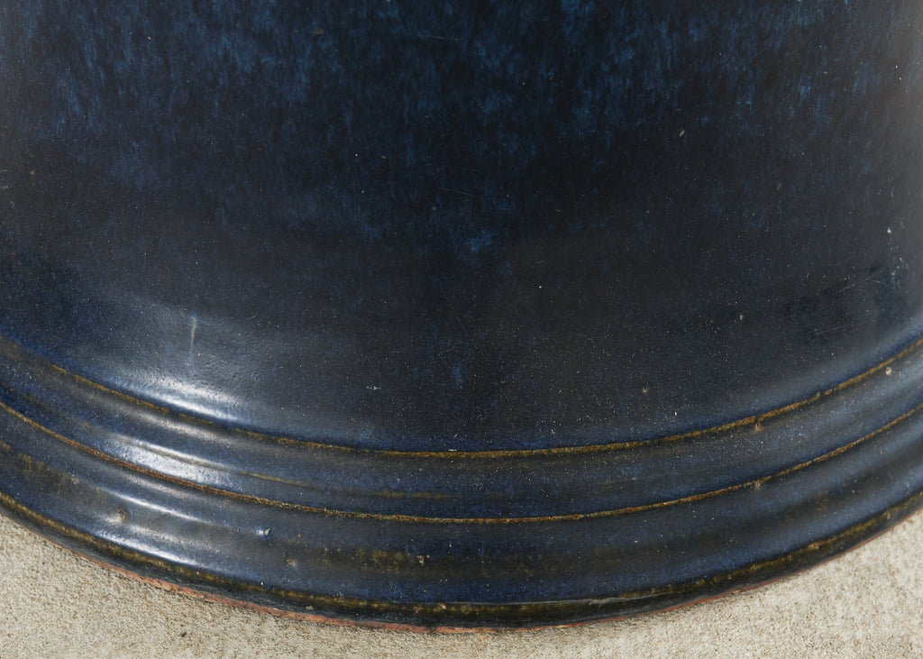 Japanese Showa Ceramic Tea Garden Dining Table and Stools