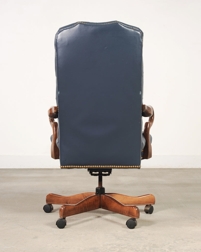 English Regency Style Tufted Leather Executive Office Chair