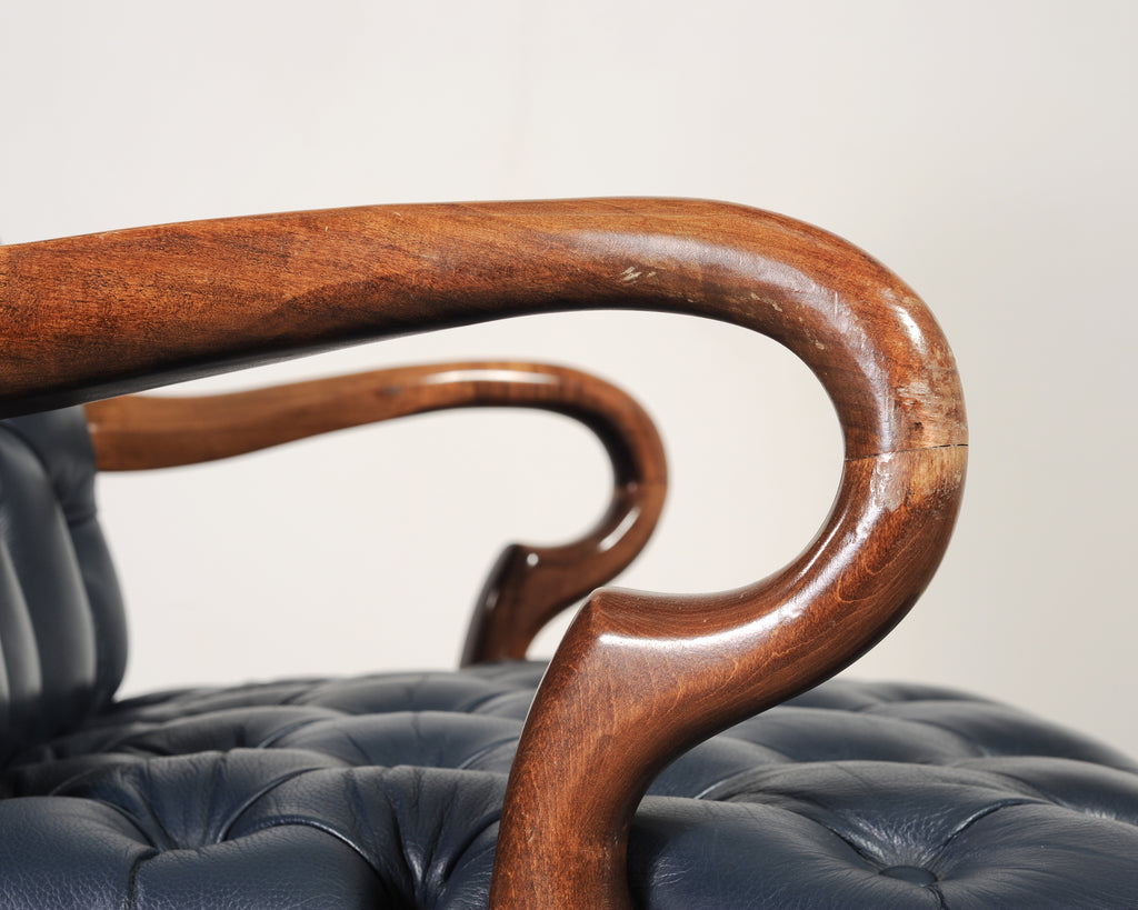 English Regency Style Tufted Leather Executive Office Chair