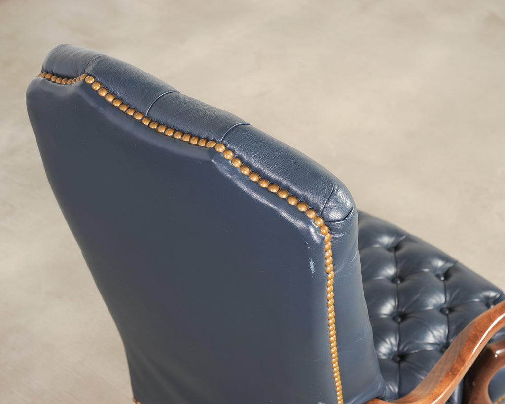 English Regency Style Tufted Leather Executive Office Chair