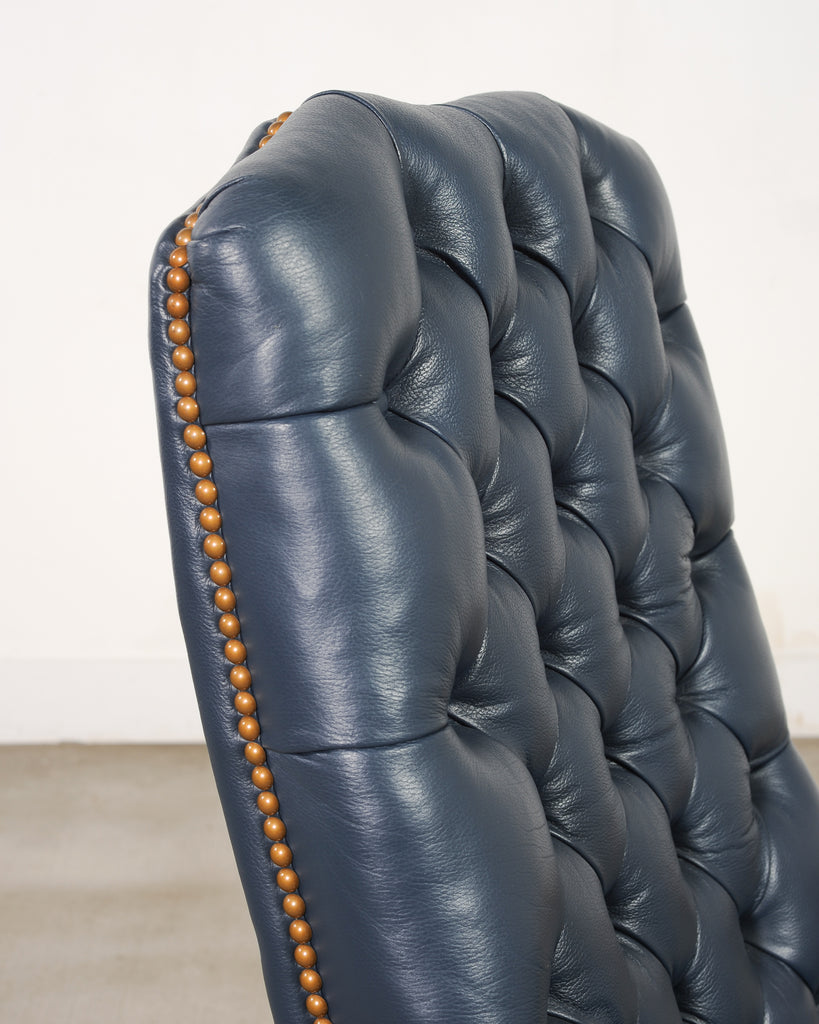 English Regency Style Tufted Leather Executive Office Chair