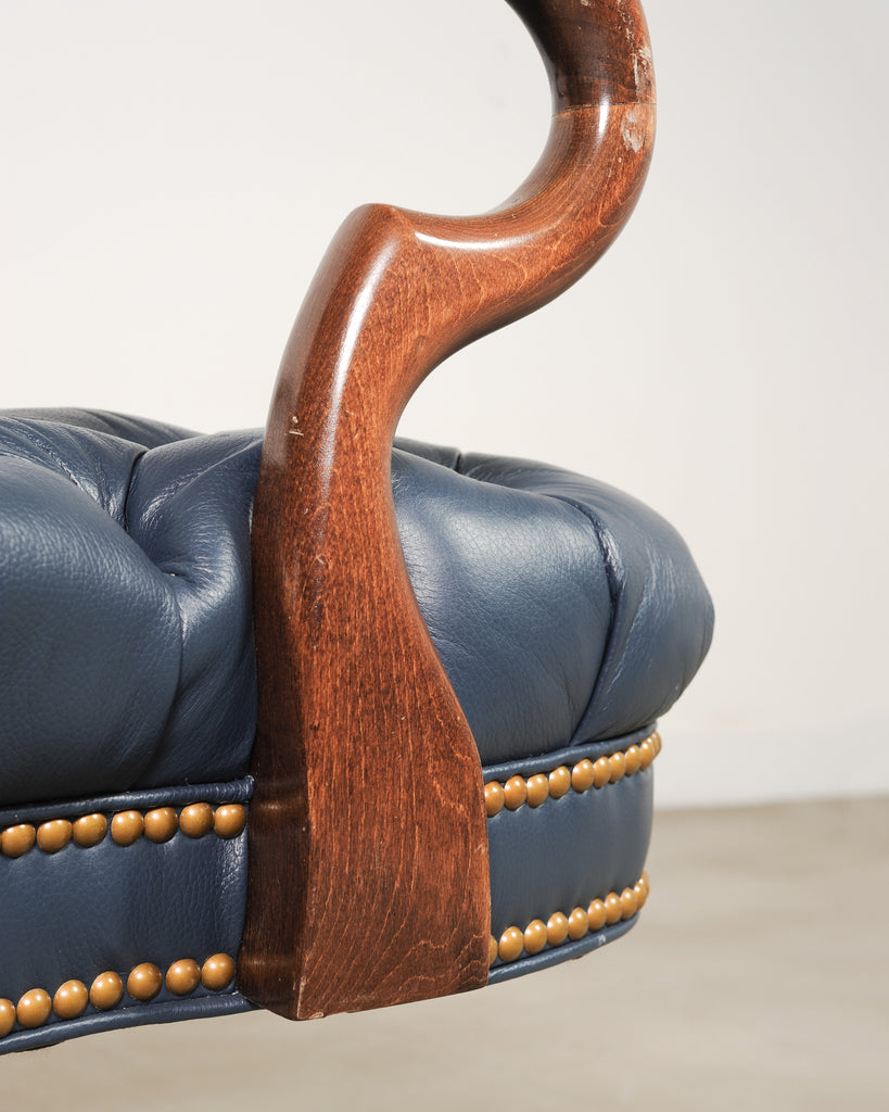 English Regency Style Tufted Leather Executive Office Chair