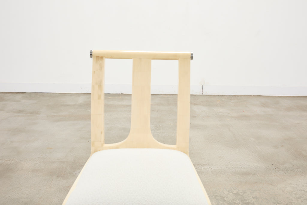 Enrique Garcel Colombian Tessellated Bone Chair with Bouclé