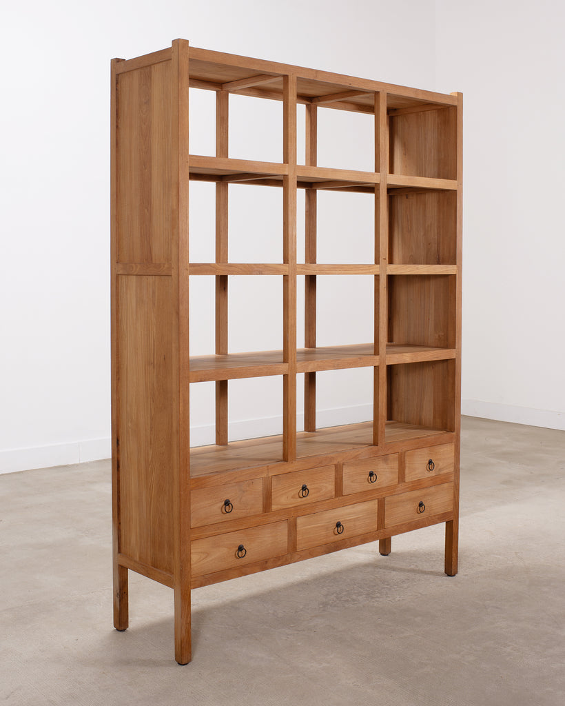 20th Century Teak Twelve-Compartment Étagère Display Cabinet