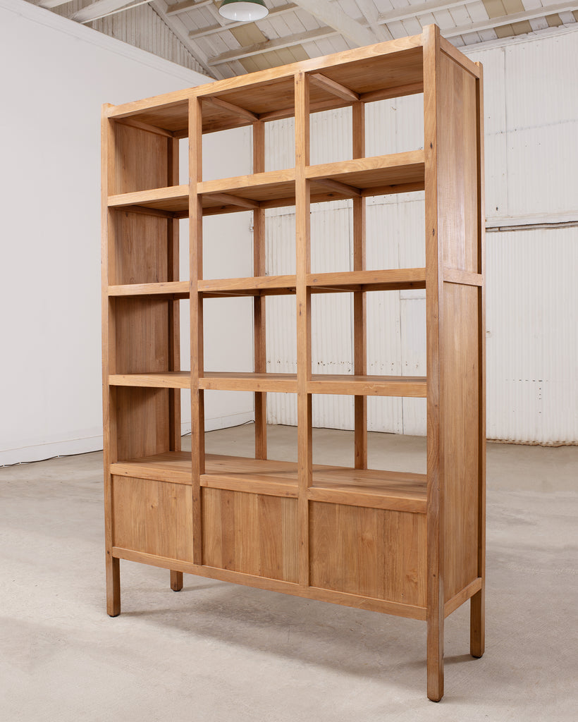 20th Century Teak Twelve-Compartment Étagère Display Cabinet