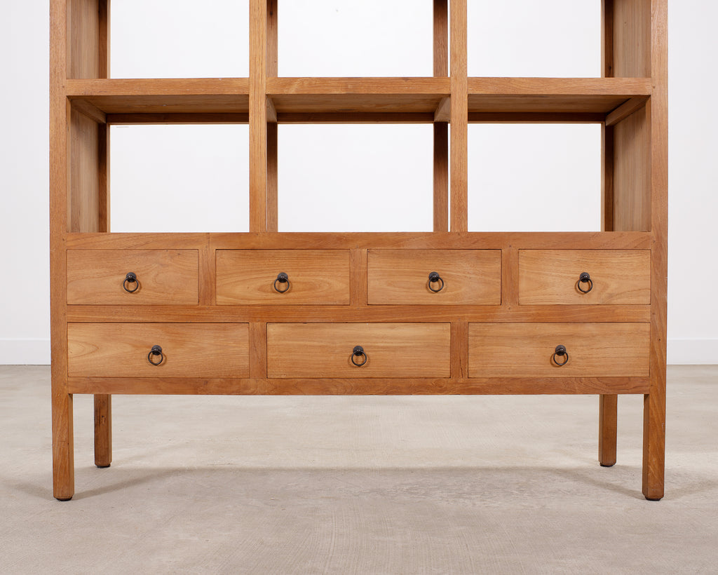 20th Century Teak Twelve-Compartment Étagère Display Cabinet