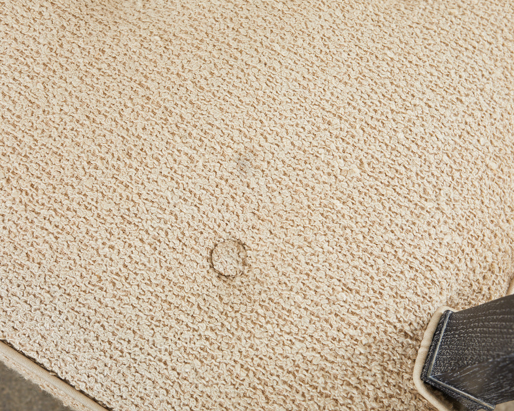 Pair of Modern Cerused Oak Faux Bamboo Bouclé Armchairs