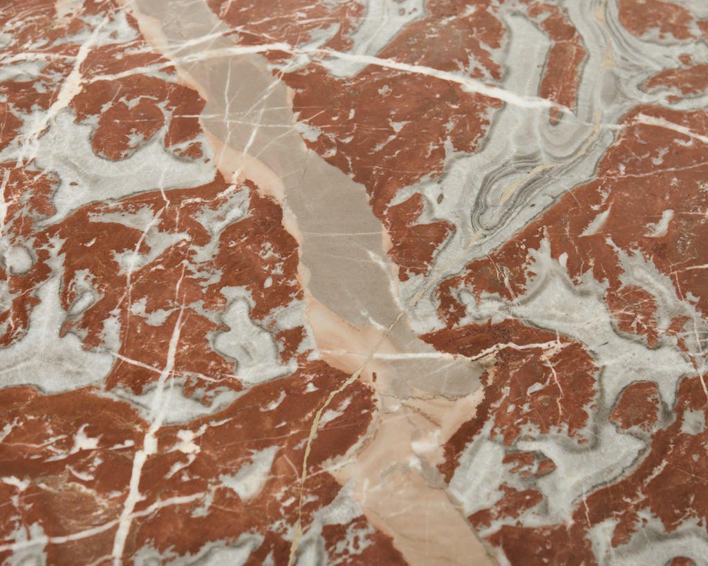 19th Century Louis XVI Style Marble Top Marquetry Bouillotte Table