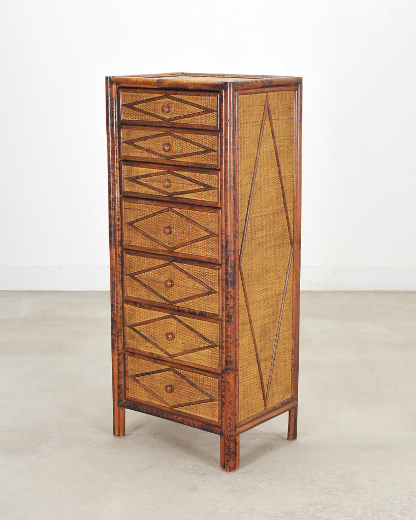 Carrie Bradshaw's English Aesthetic Bamboo Rattan Chest Dresser