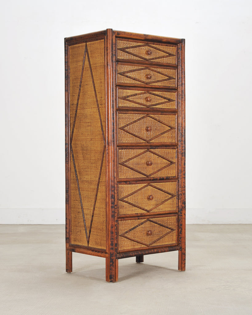 Carrie Bradshaw's English Aesthetic Bamboo Rattan Chest Dresser