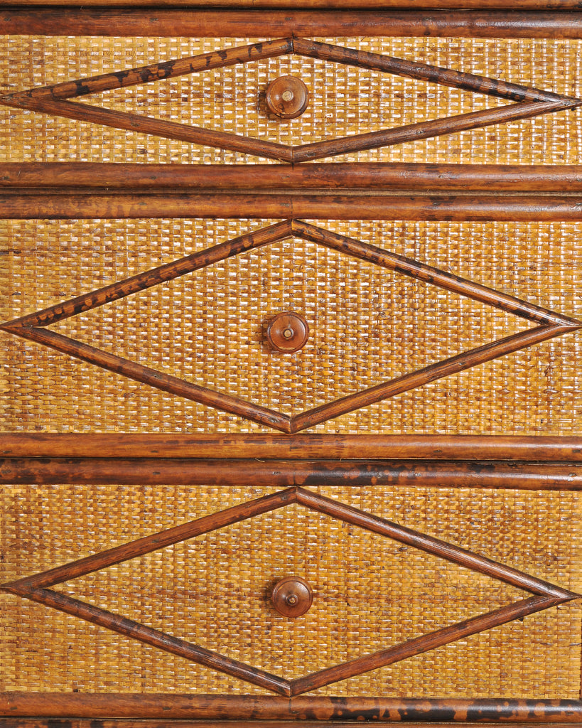 Carrie Bradshaw's English Aesthetic Bamboo Rattan Chest Dresser