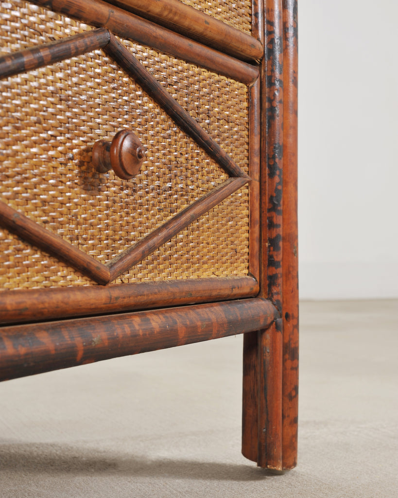 Carrie Bradshaw's English Aesthetic Bamboo Rattan Chest Dresser