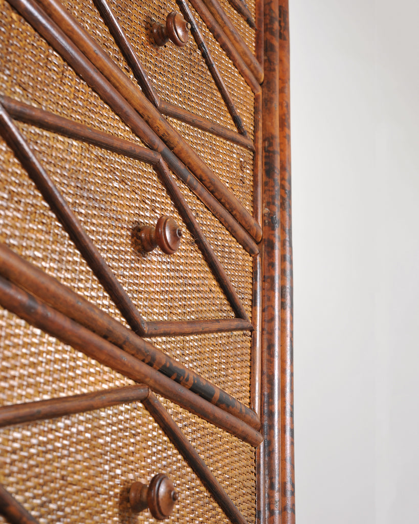 Carrie Bradshaw's English Aesthetic Bamboo Rattan Chest Dresser