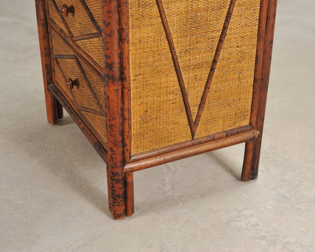 Carrie Bradshaw's English Aesthetic Bamboo Rattan Chest Dresser