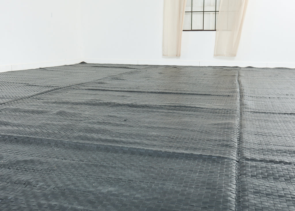 Palace Size Modern Woven Leather Strap Area Rug Carpet