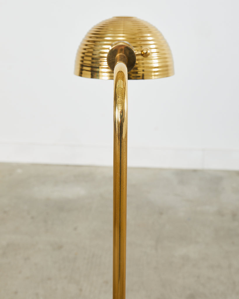 Art Deco Style Polished Brass Task Floor Lamp