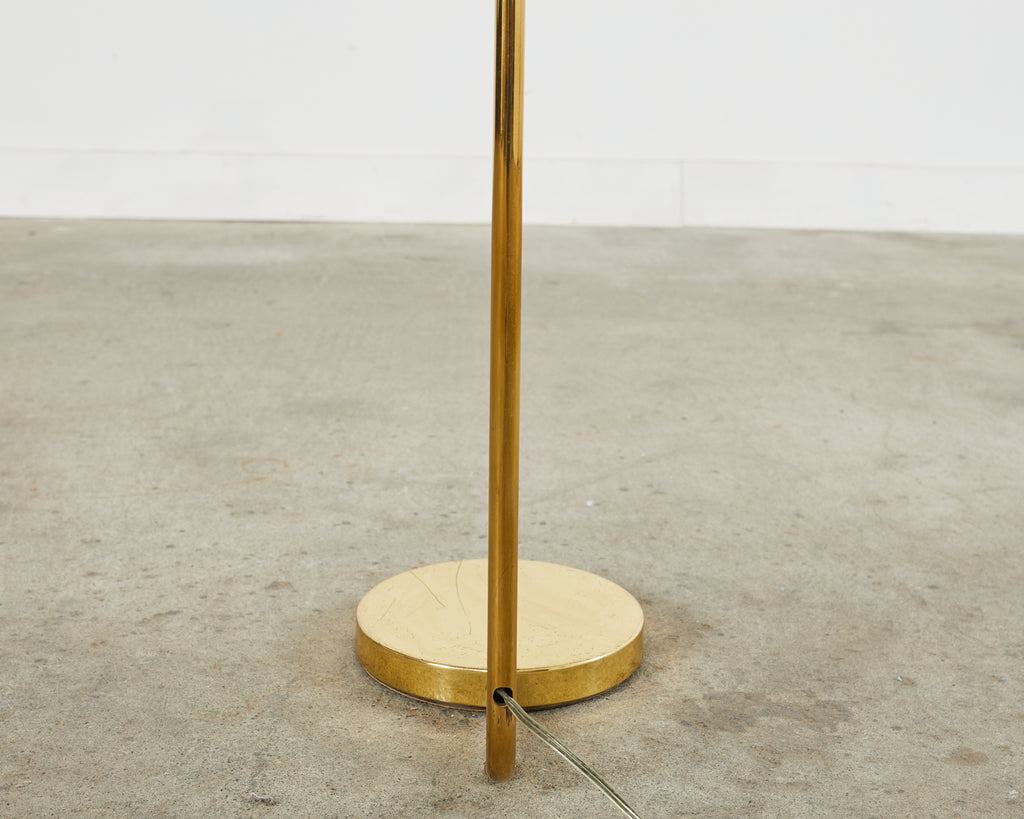 Art Deco Style Polished Brass Task Floor Lamp